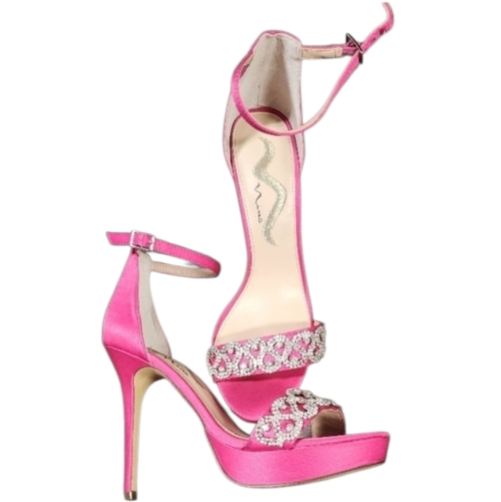 Nina Pink Rhinestone Heels Size 8 5